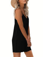 Mono informal con bolsillos para mujer, camiseta sin mangas para primavera y verano - details 3
