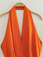 Camisola SS elegante de cintura alta para mujer con diseño sin mangas, cuello en V, lazos laterales y - details 6