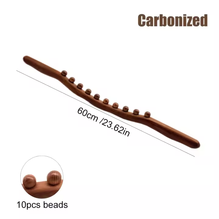 Masajeador de Drainaje Límpico de Madera Herramienta de Masaje Manual para Alivio de Célulitis en Cuello, Espalda, Cintura, Brazo, Pierna - 1