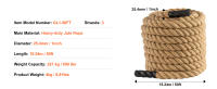 SucceBuy Cuerda de escalada para gimnasio, cuerda de entrenamiento físico para gimnasio, cuerda de entrenamiento para ejercicio, 1 pulgada de diámetro y 50 pies de longitud - details 6