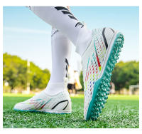 Zapatos de fútbol transpirables de tobillo alto para hombre, botas de fútbol de entrenamiento profesional al aire libre, antideslizantes, ligeras - details 22