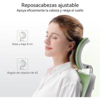 Silla de escritorio para computadora con reposacabezas ajustable y soporte lumbar, respaldo alto, silla ejecutiva giratoria para oficina en casa (azul claro) - details 22