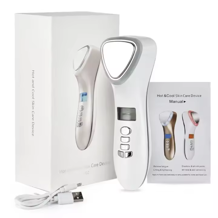 Máquina de masaje de punto de hielo facial, equipo multifunción para el cuidado de la belleza, RF, vibración caliente y fría, ma - 1