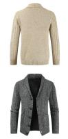 Cárdigan de punto de ganchillo para hombre, suéter grueso suelto con cuello en V, chaqueta de moda, nuevo - details 2