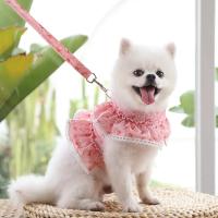 Conjunto de Correa de arnés para Mascotas Ajustable con Encaje Floral Ropa de Perro Linda para Cachorros Accesorios de Arnés para Perros - details 10