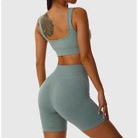 Conjunto de Yoga Sin Costuras para Mujeres Ropa Deportiva de Gimnasio de Cintura Alta - details 2