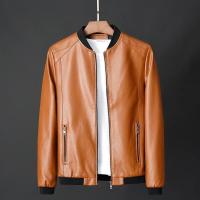 Chaqueta de Cuero PU para Hombres de Moda Coreana Ajuste Casual Ligero con Estilo Biker Negro para Otoño 2025 - details 0