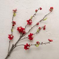 Rama de flor de melocotón Artificial de 79cm, flor de ciruelo de seda de plástico de tacto Real, flor falsa elegante, decoración de jardín al aire libre - details 1