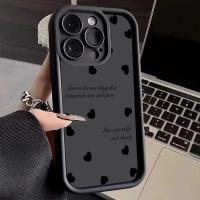 Funda de teléfono mate suave con corazón de amor negro para iPhone 11 12 13 14 Pro 16E XS X XR 7 8 Plus SE2 funda para iPhone 15 16 Pro Max - details 10