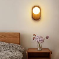 Lámpara de Pared de Madera Sencilla Color de Nogra Ideal para Salón, Dormitorio, Pasillo - details 1