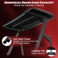 Gaming 120 x 60 cm Gaming Ergonómica Mesa Gamer Fibra Carbono Mesa para Ornador con Portavasos y Gancho para Auriculares Negro - details 1