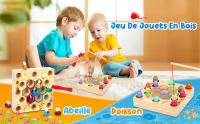 COOLJOYA Juegos magnéticos de Pesca de Madera