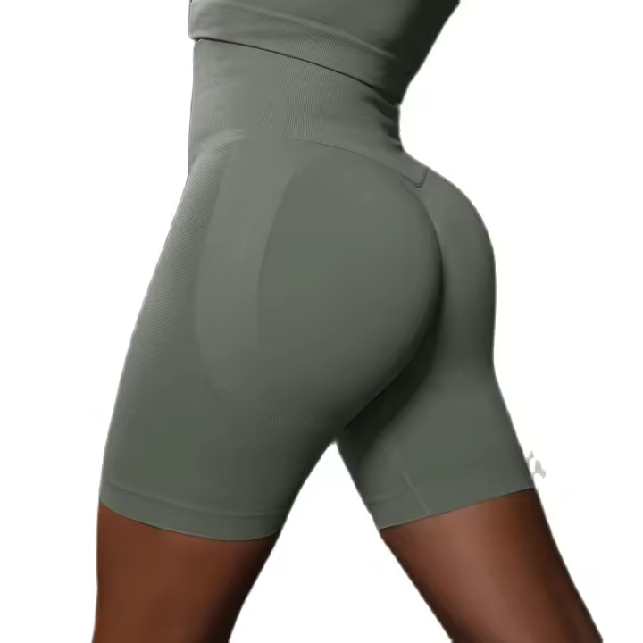 Hamidou-pantalones cortos de Yoga para mujer, mallas deportivas de cintura alta, sin costuras, para entrenamiento, ropa deportiva de verano - 1