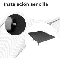 Marco de Cama 3D Extra Resistente Estabilidad de 5 Barras Transversales + 6 Patas Metálicas Roscadas de 25cm Organización de Muebles en Marrón - details 11