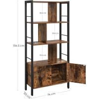 Biblioteca de 4 Niveles con Puertas Estante de Libros de Acero Industrial - details 2