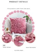 Funda de Almohada de Bordado Floral 3D de Lujo Terciopelo Holandés 30X50/45X45CM - details 1
