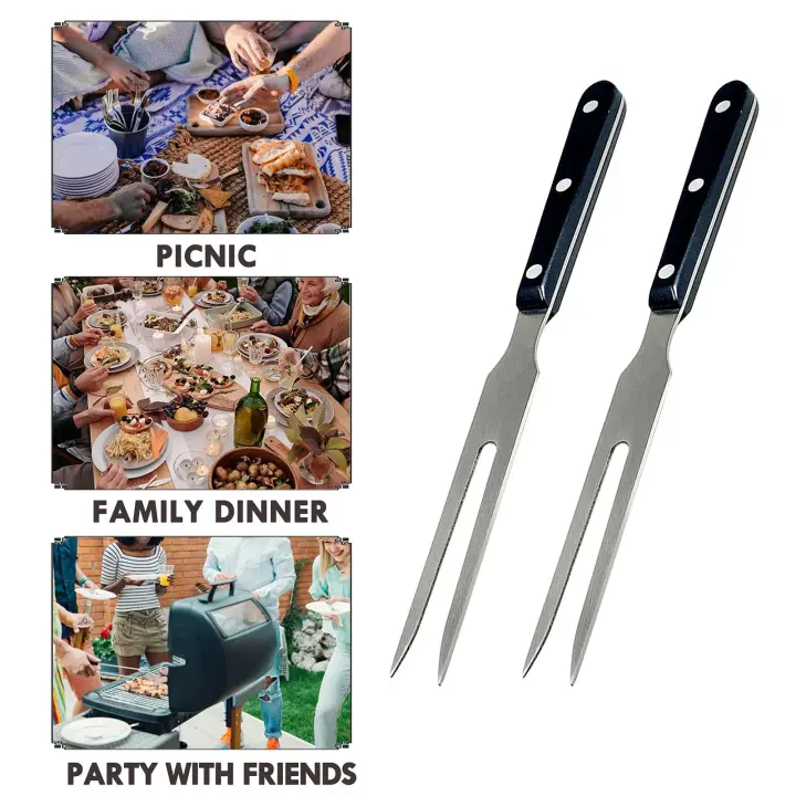 Tenedores de barbacoa de acero inoxidable, 2 uds., rved de 10 pulgadas para servir, cocinar, asar y hornear - 1