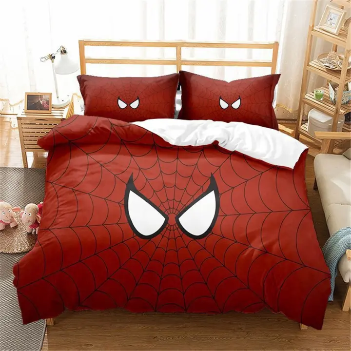 Juego de Ropa de Cama de Spiderman Anime Cubierta de Almohada 3D Cojín de Microfibra - 1