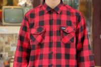 Camisas de franela a cuadros rojas y negras de gran tamaño para hombre, chaqueta camisera 100% de algodón para primavera y verano, 2021 - details 14