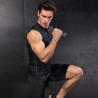 Camisa de compresión sin mangas para hombre, camiseta deportiva con capa base, camisa de entrenamiento atlético - details 1