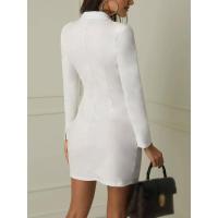 2024 americana nueva vestido de oficina elegante para mangas largas negro blanco Primavera Verano mujeres moda Casual talla grande Tre - details 2