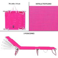 Jardín Exterior |   Ligera Plegable y Reclinable |   3 Posiciones |   para Playa Camping Piscina Terraza o Jardín Aguamarina - details 22