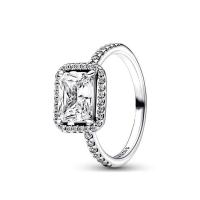 Anillo de Plata de Ley 925 con circonita Rectangular para mujer, joyería de boda, regalos - details 0