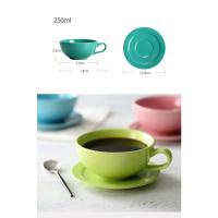 Juego De Taza Y Tazón De Cappuccino De Cerámica 240ML Tamaño Doble Para Café Expreso Y Té Colores Variados Utensilios De Bebida Para Cafeína - details 2