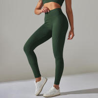 Pantalones deportivos de cintura alta sin costuras para yoga para mujer para hacer ejercicio y correr - details 42