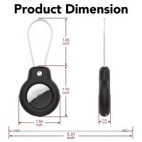 Cubierta Protectora 360 Grados para Airtag Colgante de Llavero de Metal con Cable - details 0
