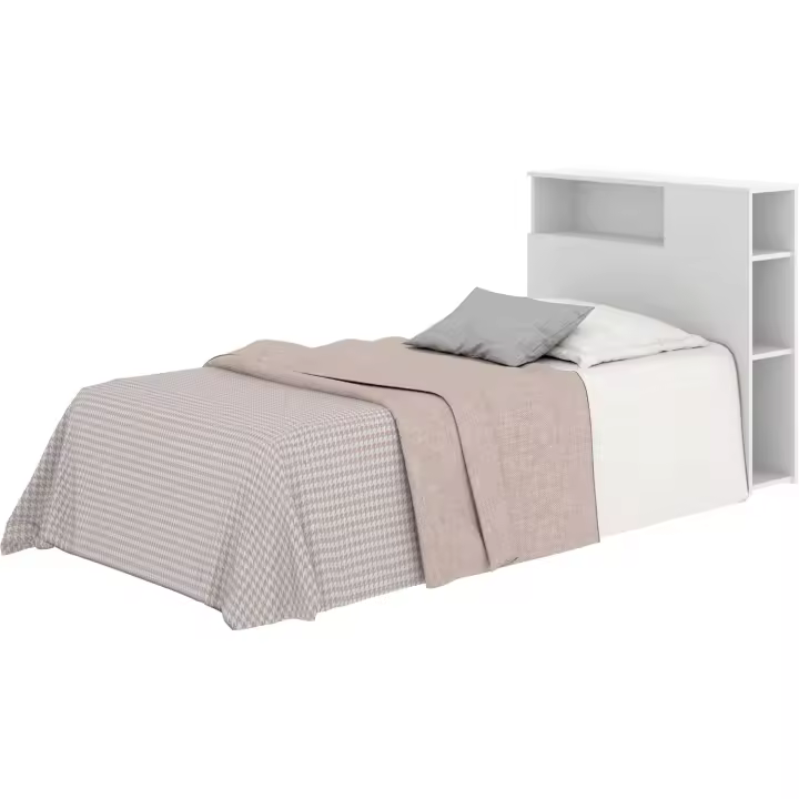 Cabecero con estantes para cama de 90 - BLANCO - 96 x 23,4 x 99 - 1