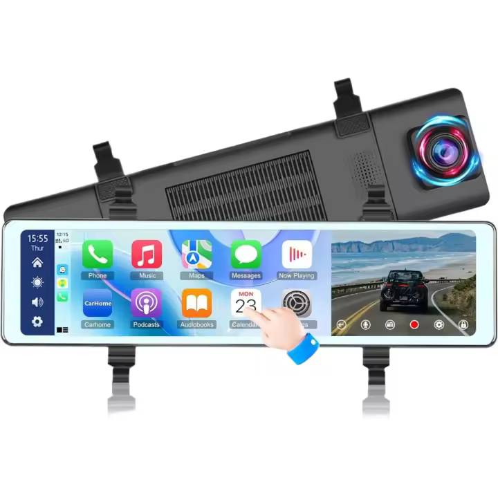 Retrovisor Coche con Camara con Carplay Inalámbrico y Android Auto - Retrovisor con Camara - 1