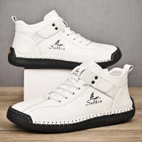 Zapatos Casuales de Cuero Hechos a Mano para Hombre 2024 Zapatillas Deportivas Transpirables para Exteriores - details 11