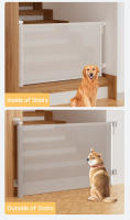 PANGDUBE-puerta de malla Flexible para bebé, barrera de seguridad para mascotas, tapón para perros de 86cm de altura, puerta de seguridad para bebés, puerta de escalera de 140cm o 180cm de longitud - details 2