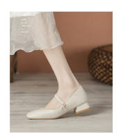 Zapatos Mary Jane con punta cuadrada y pequeña fragancia y tacón grueso - details 3