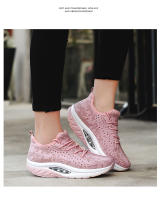 Zapatos deportivos de marca para mujer, zapatos de suela gruesa, zapatos de plataforma con tejido volador, zapatos tonificadores para mujer, zapatillas de deporte con cuña, zapatos con balancín transpirables - details 11