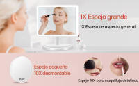 Espejo maquillaje con luz LED Brillante ,Espejos para Tocador Iluminado Ajustable,Incluye Espejo Redondo Pequeño con Aumento de - details 7