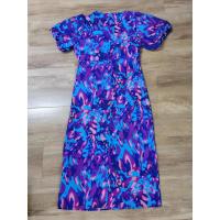 Vestido de Verano 2025 para Mujer Estampado Azul, Cuello en V, Ajuste Delgado, Envoltura de Cadera, Manga Corta - details 24
