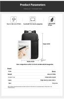 Mochila Unisex Impermeable para Ordenador Portátil de 15,6 Pulgadas, con USB,Para los estudios, viajes o trabajo - details 0