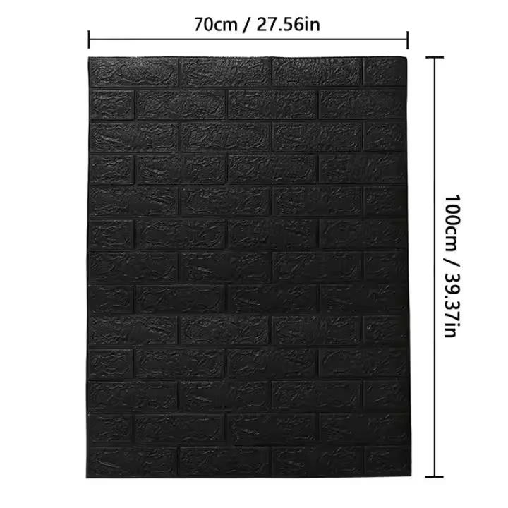 Rollo de papel tapiz de ladrillo de espuma suave 3D, adhesivo artesanal para sala de estar, hogar, cocina, baño, papel de pared azul - 1