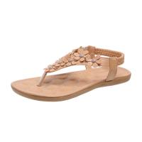 Sandalias de fondo plano impresas en flores para mujeres, sandalias de playa impresas en flores - details 1