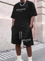 Conjunto Casual de Moda Callejera para Hombres Camiseta y Pantalones de Dos Piezas Impresos en 3D - details 10