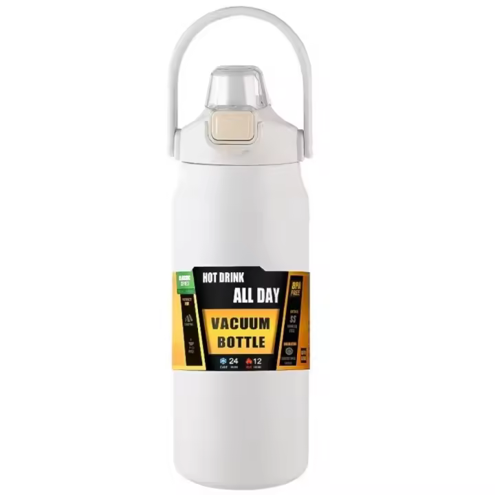 Botella termo deportiva de acero inoxidable 304, 800/1000/1500ML con pajita, botella de agua deportiva, termo de vacío irrompible de gran capacidad - 1