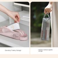Neceser de malla con asa práctica, bolsa de almacenamiento de artículos de tocador ligera y transpirable, bolso de lavado plegable de secado rápido para niñas - details 11