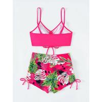 2025 Bikini traje de baño con cordón mujeres pantalones cortos de cintura alta traje de baño femenino acolchado traje de baño natación ropa de playa verano - details 53