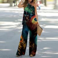 Conjunto de Dos Piezas para Mujer Sin Mangas Camiseta Ajustada, Pantalones Grandes, Moda de Oficina - details 7