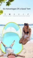 Carpa de playa para acampar con protección solar para exteriores, sin necesidad de construir, carpa de playa de apertura rápida, carpa de playa con forma de zapatilla azul - details 10