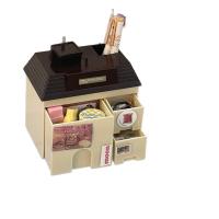 Bonito soporte desmontable para bolígrafos de casa pequeña, caja de almacenamiento de escritorio Kawaii de plástico, contenedor de artículos diversos para escritorio, maquillaje - details 5