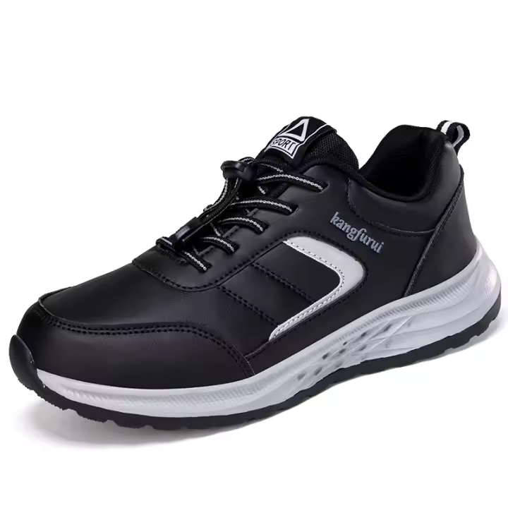 Zapatos para caminar al aire libre para hombres y mujeres, zapatos de senderismo de cuero ligero, zapatos antideslizantes negros - 1