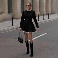 Tossy-minivestido de encaje negro para mujer, vestido de fiesta Vintage elegante de cintura alta a la moda, retales de verano 2024 - details 4